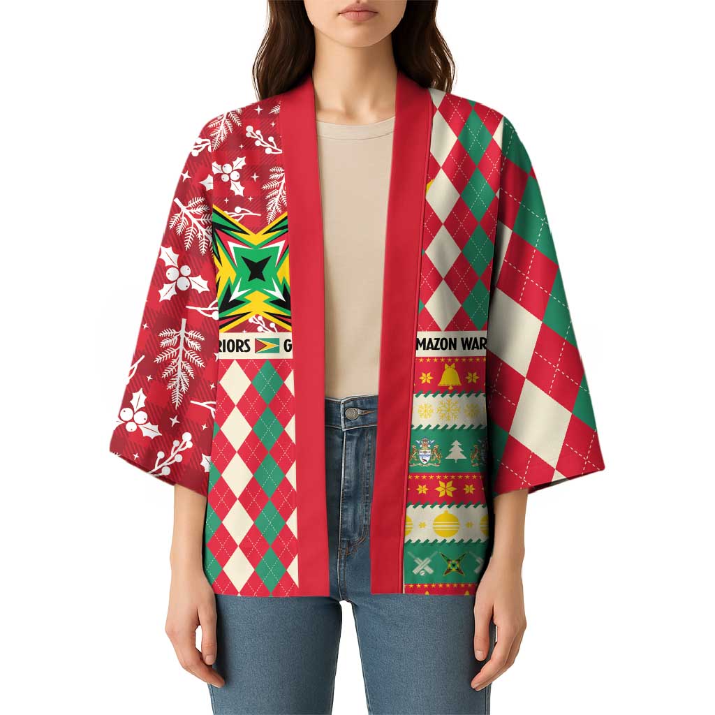 Personalized Amazon Warriors Cricket Christmas Kimono Guyana Merry Xmas - Wonder Print Shop