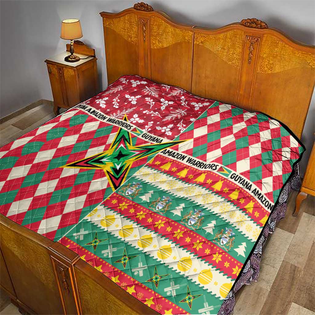 Amazon Warriors Cricket Christmas Quilt Guyana Merry Xmas - Wonder Print Shop