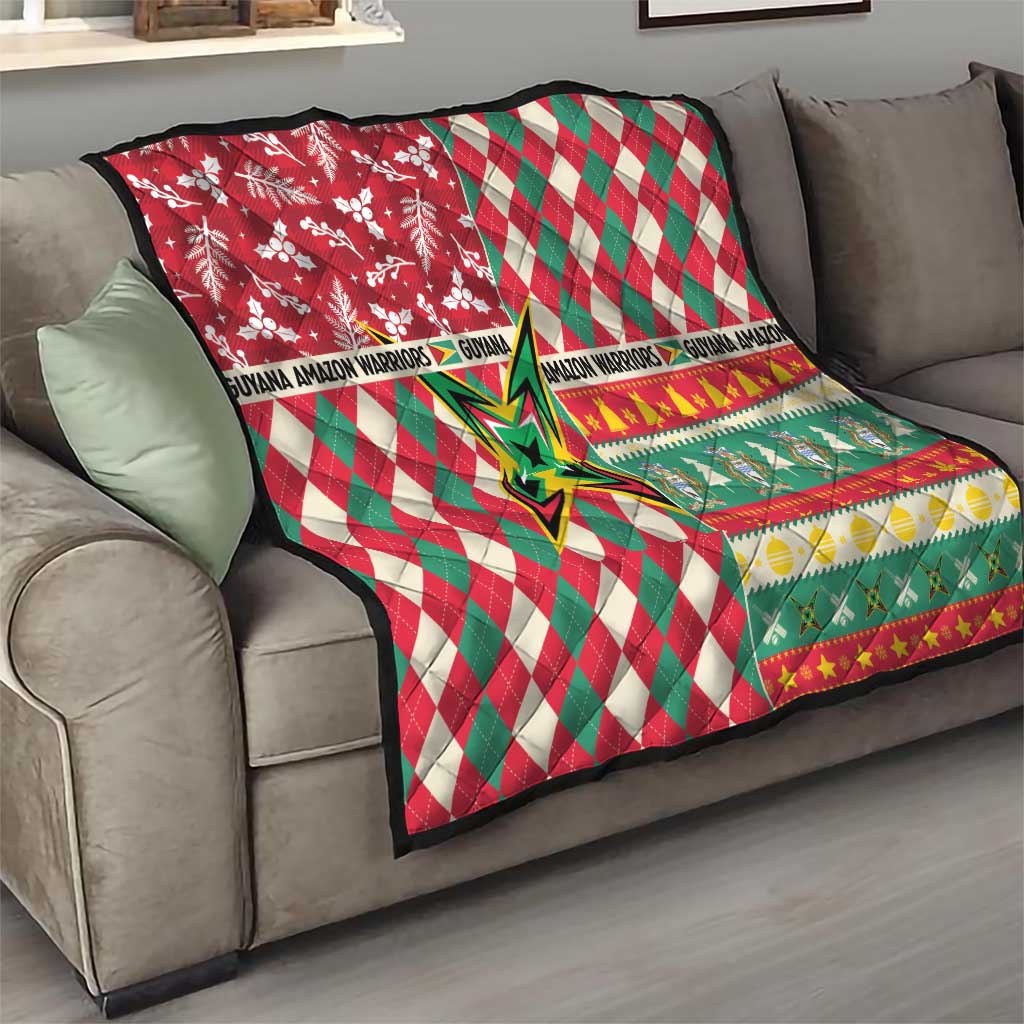 Amazon Warriors Cricket Christmas Quilt Guyana Merry Xmas - Wonder Print Shop