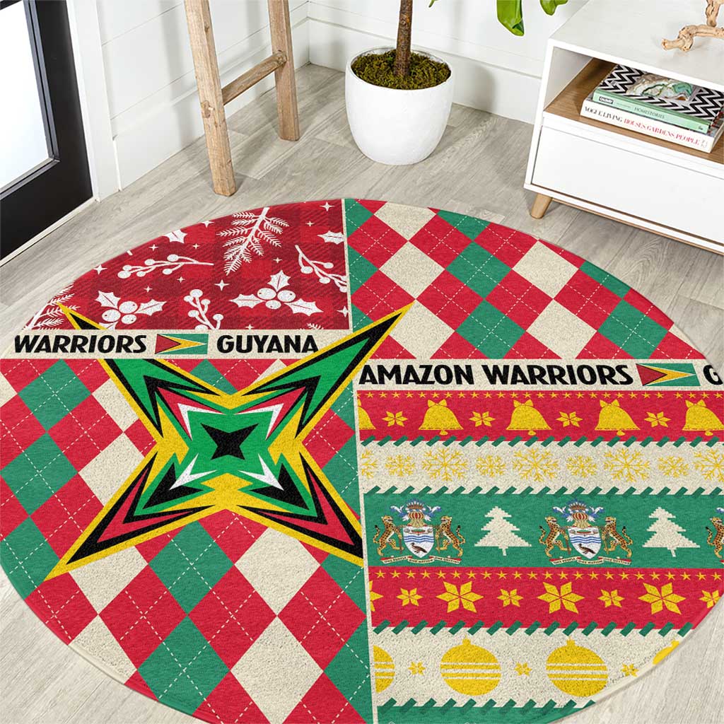 Amazon Warriors Cricket Christmas Round Carpet Guyana Merry Xmas - Wonder Print Shop