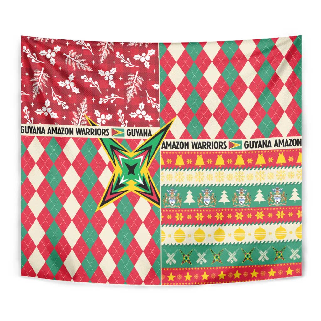 Amazon Warriors Cricket Christmas Tapestry Guyana Merry Xmas - Wonder Print Shop