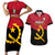 Personalised Angola Independence Day Couples Matching Short Sleeve Bodycon Dress and Hawaiian Shirt Angolan Samakaka With Giant Sable Antelope - Wonder Print Shop