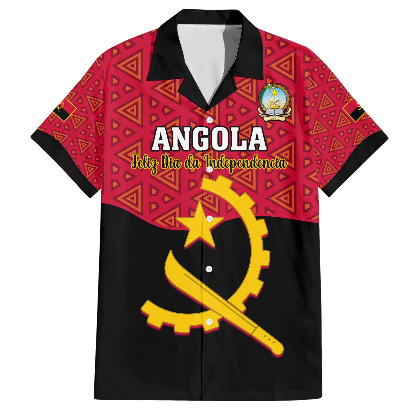 Personalised Angola Independence Day Hawaiian Shirt Angolan Samakaka With Giant Sable Antelope - Wonder Print Shop