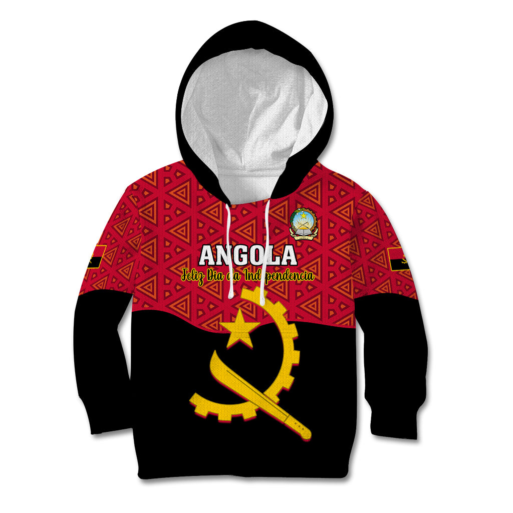 Personalised Angola Independence Day Kid Hoodie Angolan Samakaka With Giant Sable Antelope - Wonder Print Shop