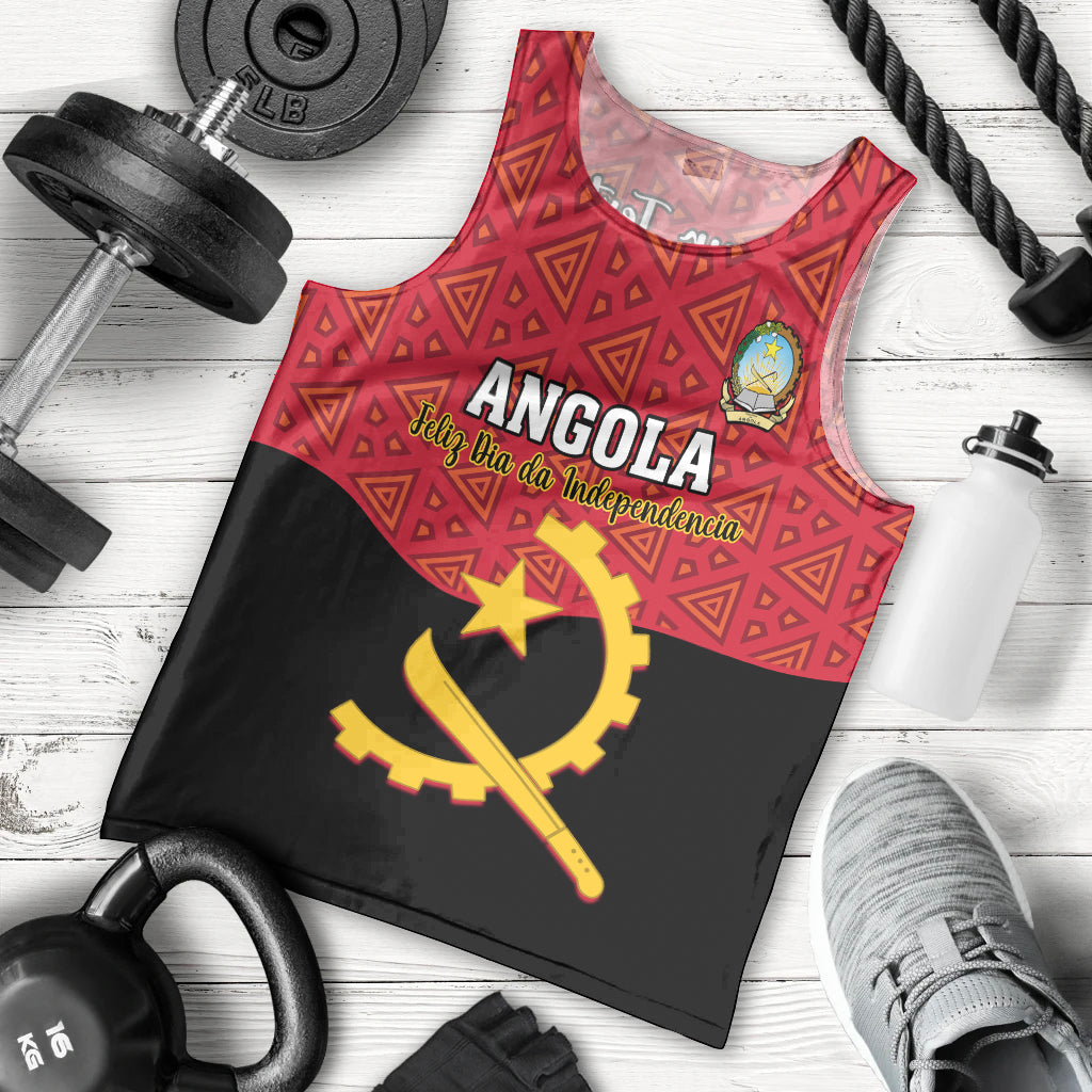 Personalised Angola Independence Day Men Tank Top Angolan Samakaka With Giant Sable Antelope - Wonder Print Shop