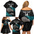 Custom New Zealand Silver Fern Rugby Family Matching Off Shoulder Short Dress and Hawaiian Shirt Pacific 2023 Kia Haka Kiwis With Maori Ta Moko - Wonder Print Shop