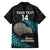 Custom New Zealand Silver Fern Rugby Family Matching Off Shoulder Short Dress and Hawaiian Shirt Pacific 2023 Kia Haka Kiwis With Maori Ta Moko - Wonder Print Shop