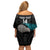 Custom New Zealand Silver Fern Rugby Family Matching Off Shoulder Short Dress and Hawaiian Shirt Pacific 2023 Kia Haka Kiwis With Maori Ta Moko - Wonder Print Shop