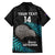 Custom New Zealand Silver Fern Rugby Family Matching Short Sleeve Bodycon Dress and Hawaiian Shirt Pacific 2023 Kia Haka Kiwis With Maori Ta Moko - Wonder Print Shop