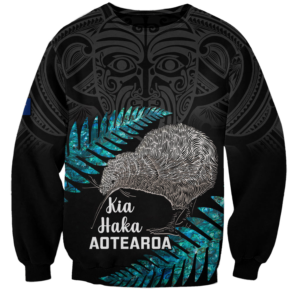 Custom New Zealand Silver Fern Rugby Sweatshirt Pacific 2023 Kia Haka Kiwis With Maori Ta Moko - Wonder Print Shop