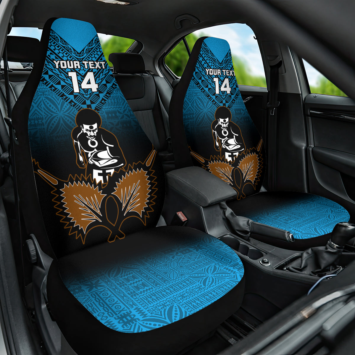 Custom Fiji Tapa Rugby Car Seat Cover Pacific 2023 Go Fijian Bati - Wonder Print Shop