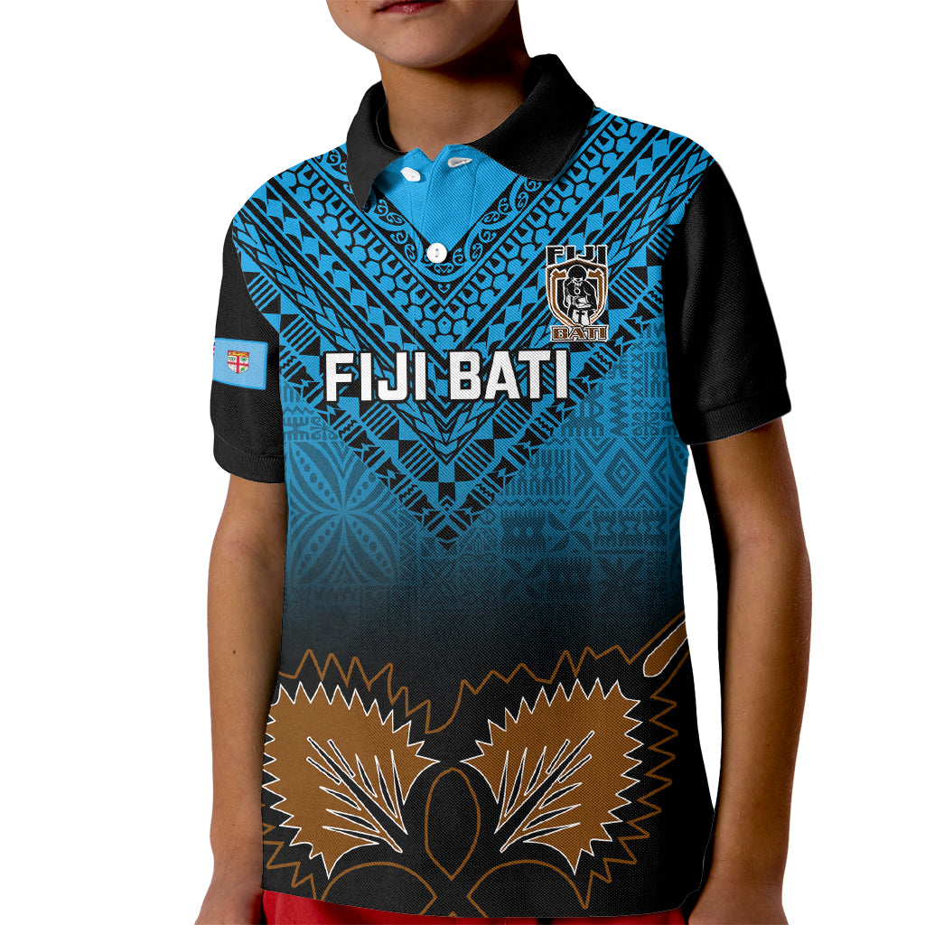 Custom Fiji Tapa Rugby Kid Polo Shirt Pacific 2023 Go Fijian Bati - Wonder Print Shop