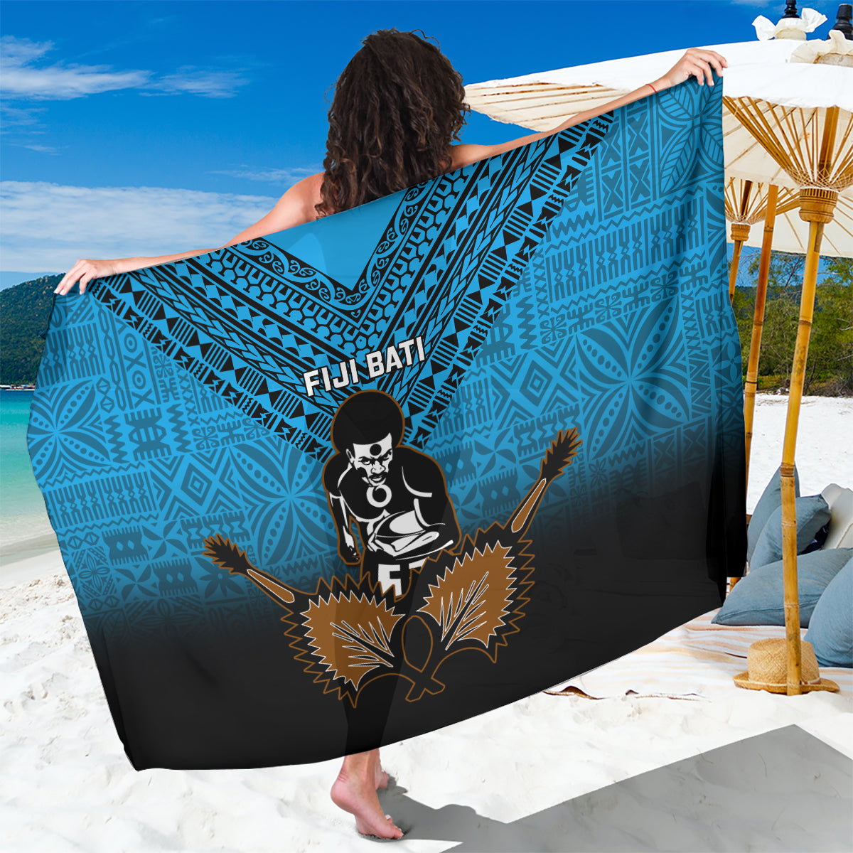 Fiji Tapa Rugby Sarong Pacific 2023 Go Fijian Bati - Wonder Print Shop