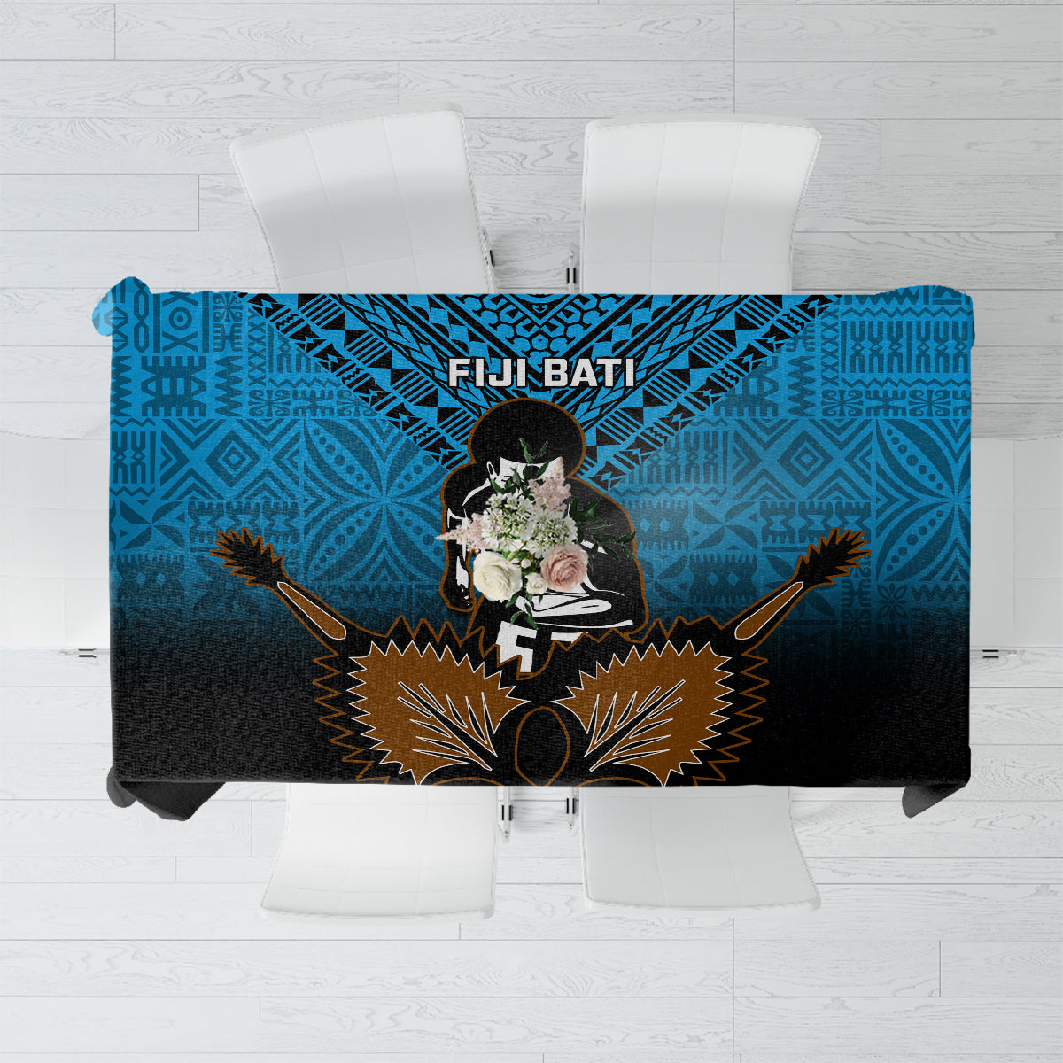 Fiji Tapa Rugby Tablecloth Pacific 2023 Go Fijian Bati - Wonder Print Shop