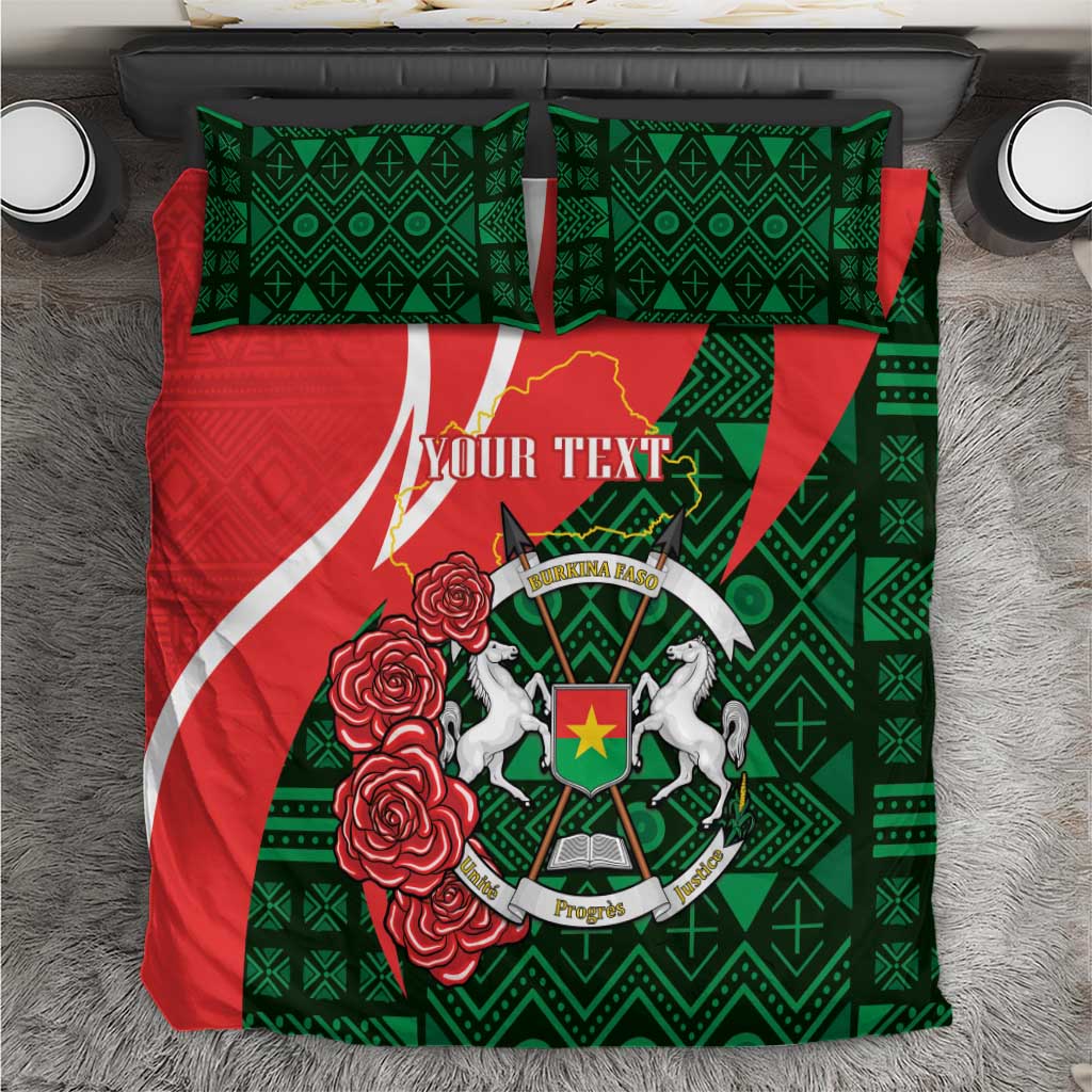 Personalised Burkina Faso Republic Day Bedding Set Happy 66th Anniversary - Bogolan Pattern - Wonder Print Shop