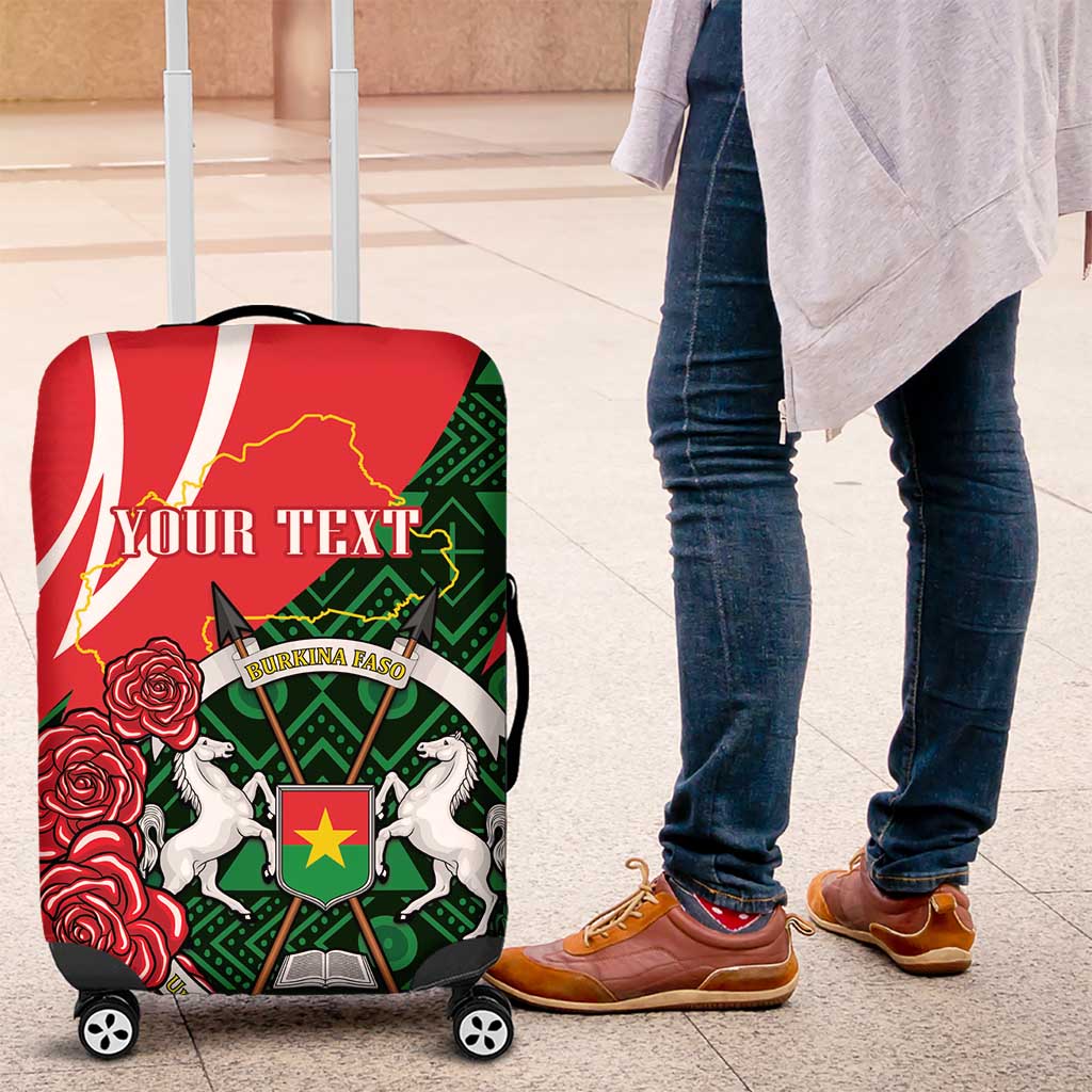 Personalised Burkina Faso Republic Day Luggage Cover Happy 66th Anniversary - Bogolan Pattern - Wonder Print Shop