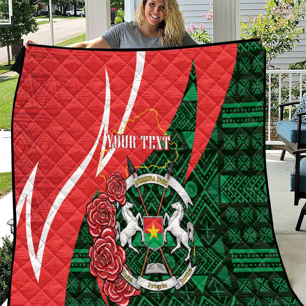 Personalised Burkina Faso Republic Day Quilt Happy 66th Anniversary - Bogolan Pattern - Wonder Print Shop