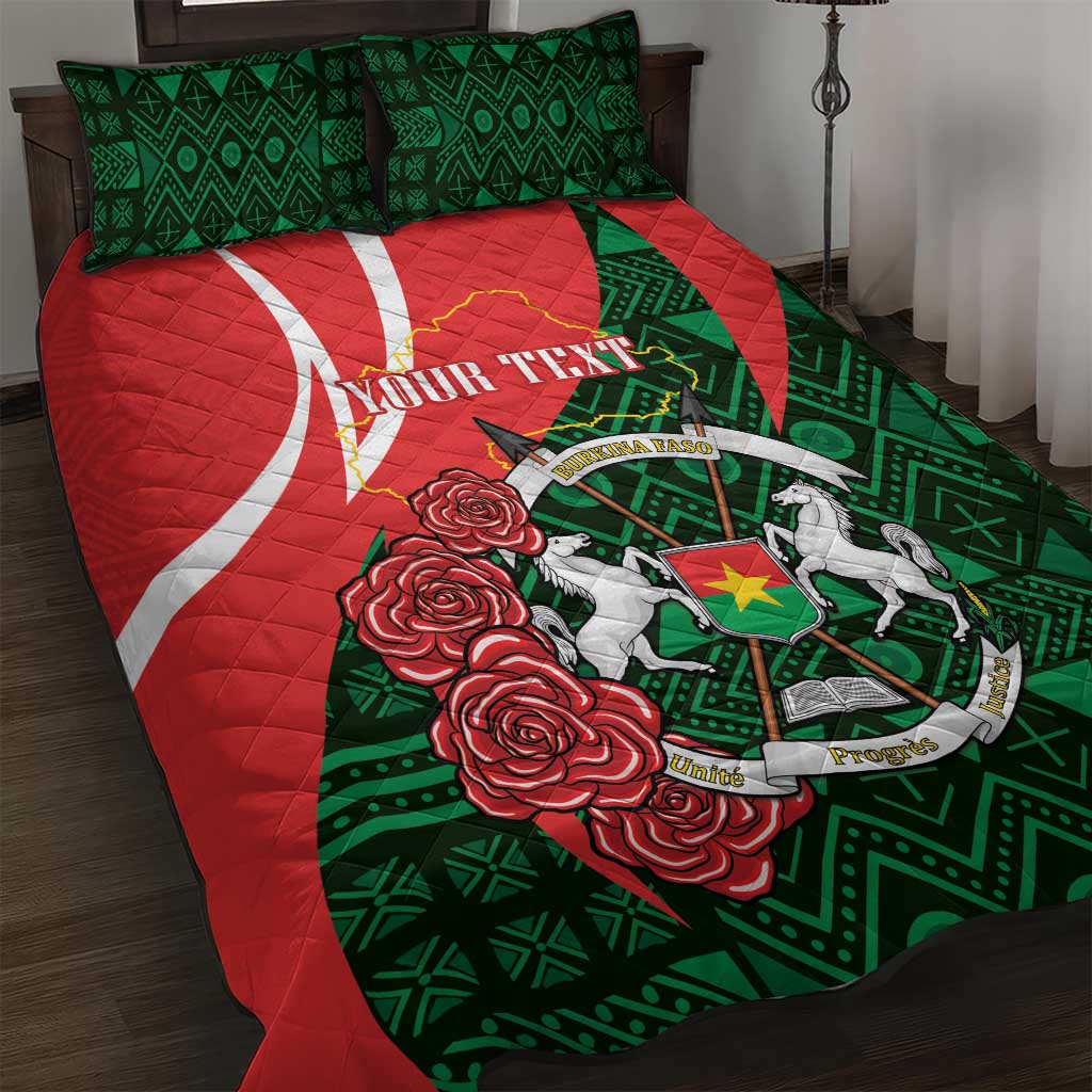 Personalised Burkina Faso Republic Day Quilt Bed Set Happy 66th Anniversary - Bogolan Pattern - Wonder Print Shop