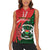 Personalised Burkina Faso Republic Day Women Sleeveless Polo Shirt Happy 66th Anniversary - Bogolan Pattern - Wonder Print Shop