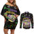 Happy And Delicious Mardi Gras Couples Matching Off Shoulder Short Dress and Long Sleeve Button Shirt King Cake And Luxury Beadeds - Wonder Print Shop