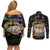 Happy And Delicious Mardi Gras Couples Matching Off Shoulder Short Dress and Long Sleeve Button Shirt King Cake And Luxury Beadeds - Wonder Print Shop