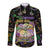 Happy And Delicious Mardi Gras Long Sleeve Button Shirt King Cake And Luxury Beadeds - Wonder Print Shop