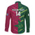 Custom West Indies And Pakistan Cricket Family Matching Off The Shoulder Long Sleeve Dress and Hawaiian Shirt 2025 Windies Shaheens Together - Wonder Print Shop