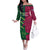 Custom West Indies And Pakistan Cricket Family Matching Off The Shoulder Long Sleeve Dress and Hawaiian Shirt 2025 Windies Shaheens Together - Wonder Print Shop