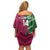 Custom West Indies And Pakistan Cricket Family Matching Off Shoulder Short Dress and Hawaiian Shirt 2025 Windies Shaheens Together - Wonder Print Shop