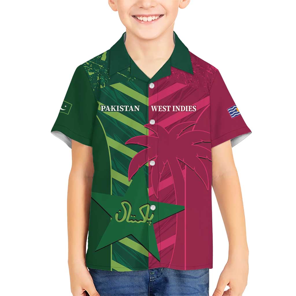 Custom West Indies And Pakistan Cricket Kid Hawaiian Shirt 2025 Windies Shaheens Together - Wonder Print Shop