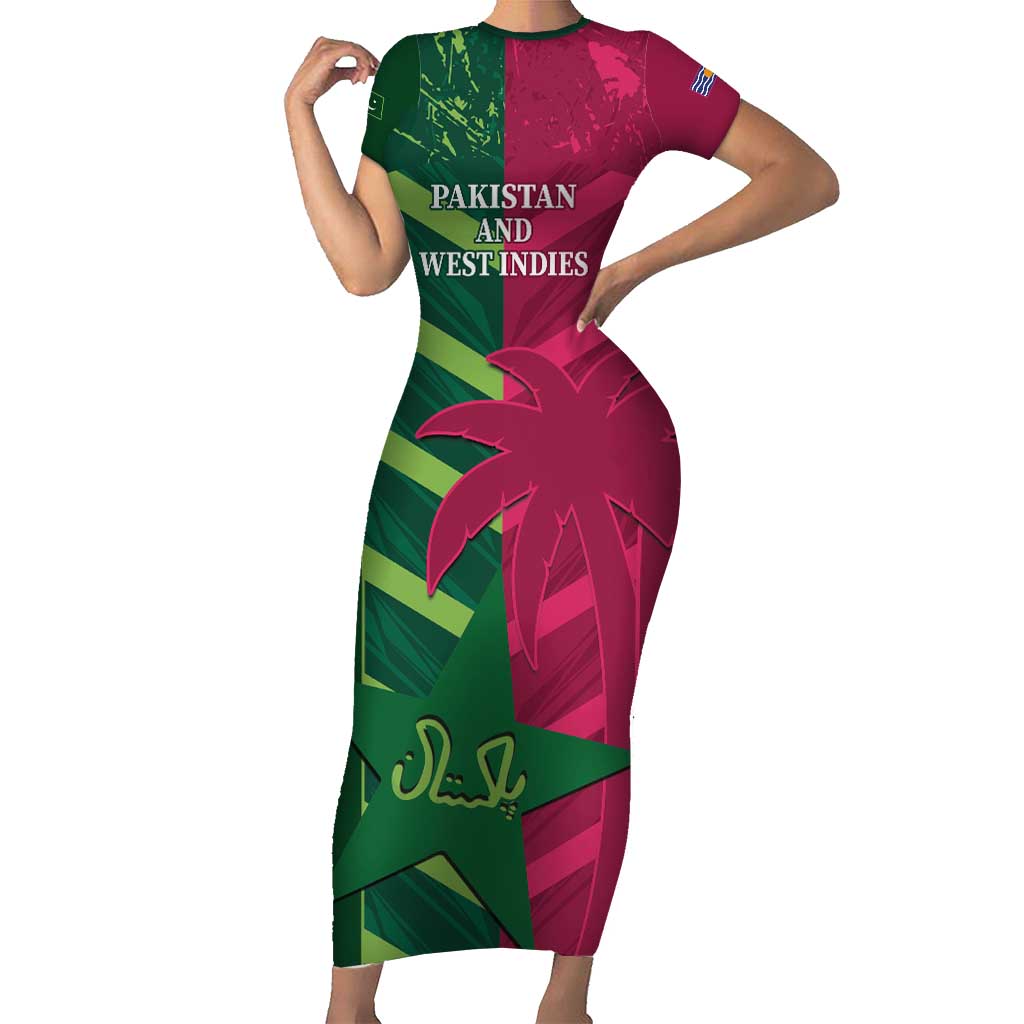 Custom West Indies And Pakistan Cricket Short Sleeve Bodycon Dress 2025 Windies Shaheens Together