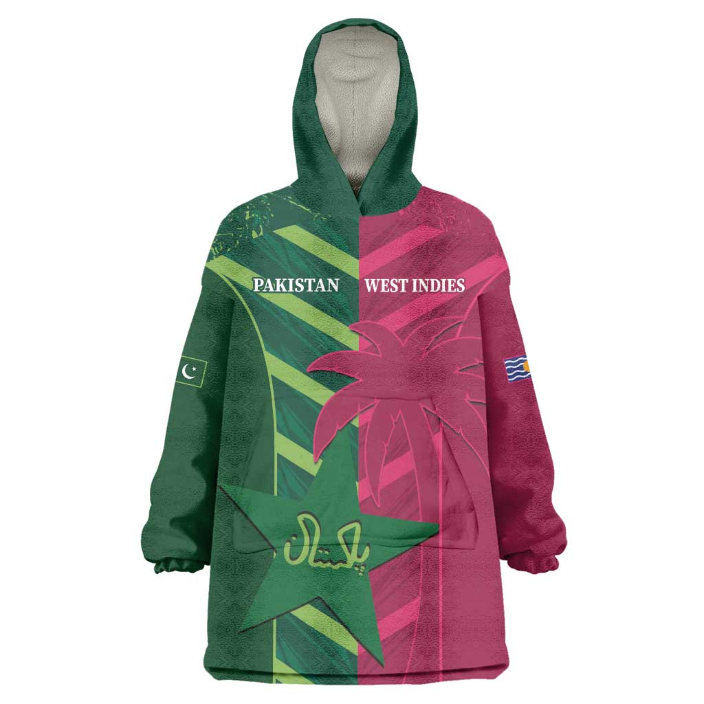 Custom West Indies And Pakistan Cricket Wearable Blanket Hoodie 2025 Windies Shaheens Together