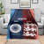 Custom India And England Cricket Blanket 2025 Men In Blue Three Lions Together