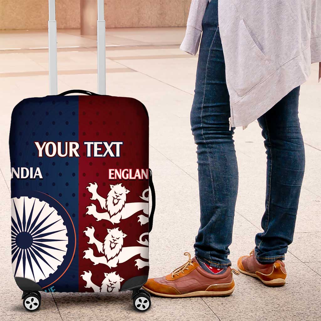 Custom India And England Cricket Luggage Cover 2025 Men In Blue Three Lions Together - Wonder Print Shop