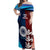 Custom India And England Cricket Off Shoulder Maxi Dress 2025 Men In Blue Three Lions Together - Wonder Print Shop