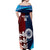 Custom India And England Cricket Off Shoulder Maxi Dress 2025 Men In Blue Three Lions Together - Wonder Print Shop