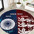 Custom India And England Cricket Round Carpet 2025 Men In Blue Three Lions Together