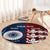 Custom India And England Cricket Round Carpet 2025 Men In Blue Three Lions Together