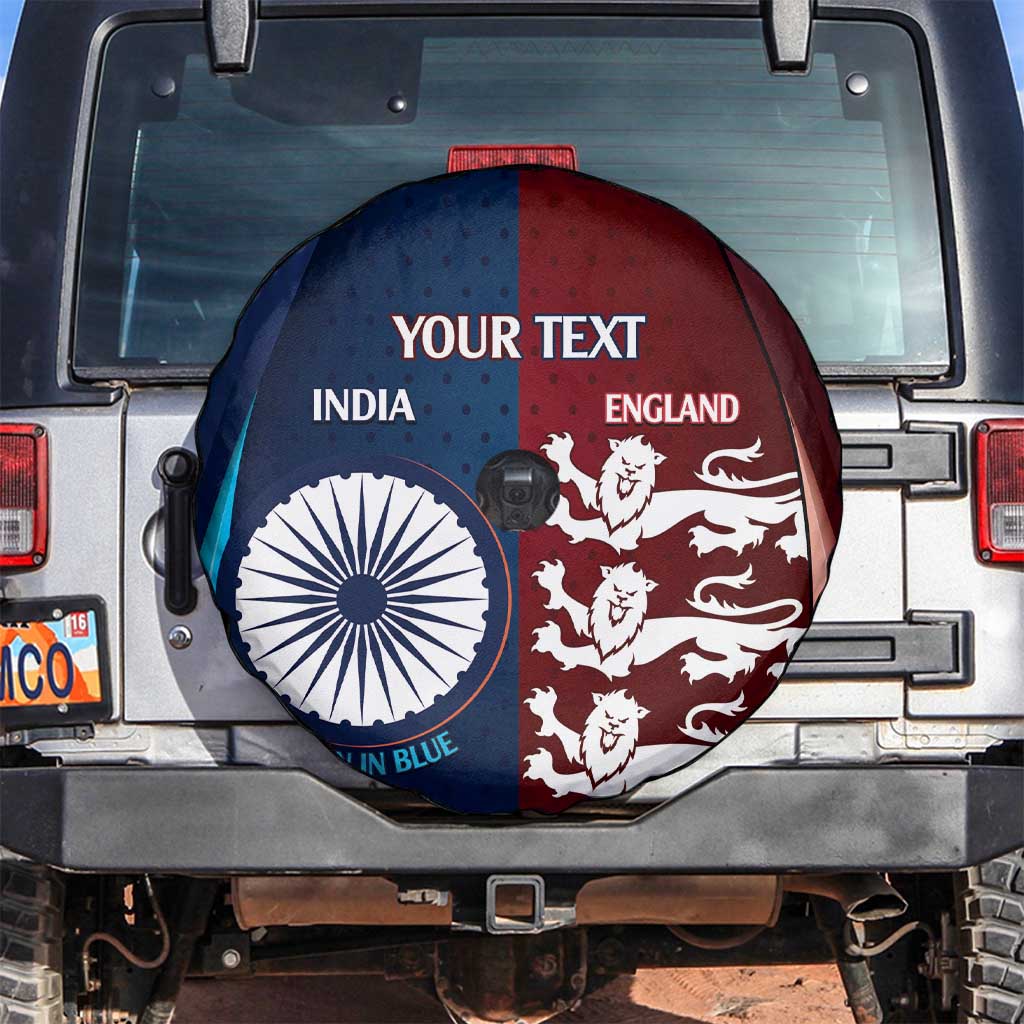 Custom India And England Cricket Spare Tire Cover 2025 Men In Blue Three Lions Together