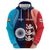 Custom India And England Cricket Zip Hoodie 2025 Men In Blue Three Lions Together