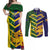 Custom Sri Lanka And Australia Cricket Couples Matching Off Shoulder Maxi Dress and Long Sleeve Button Shirt 2025 The Lions Baggy Greens Together - Wonder Print Shop