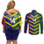 Custom Sri Lanka And Australia Cricket Couples Matching Off Shoulder Short Dress and Long Sleeve Button Shirt 2025 The Lions Baggy Greens Together - Wonder Print Shop