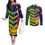 Custom Sri Lanka And Australia Cricket Couples Matching Off The Shoulder Long Sleeve Dress and Long Sleeve Button Shirt 2025 The Lions Baggy Greens Together