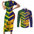 Custom Sri Lanka And Australia Cricket Couples Matching Short Sleeve Bodycon Dress and Long Sleeve Button Shirt 2025 The Lions Baggy Greens Together - Wonder Print Shop