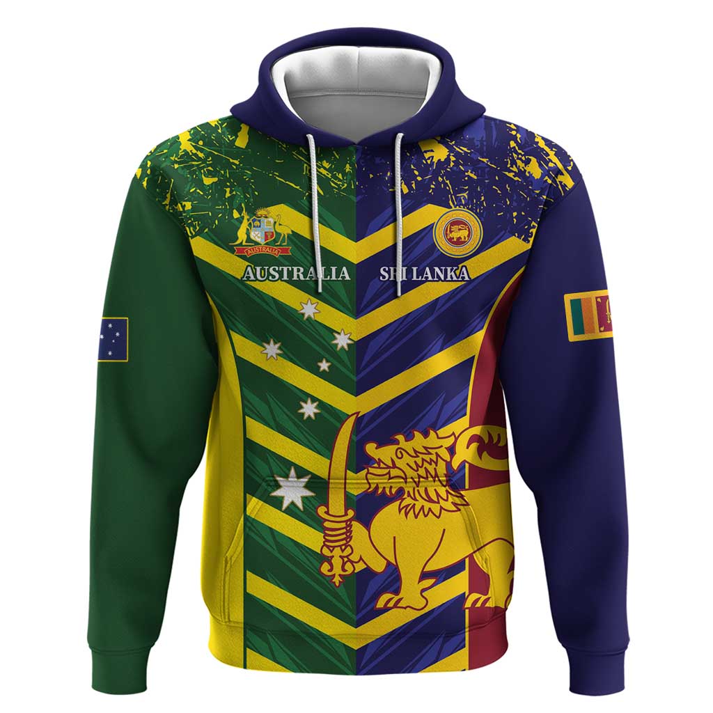 Custom Sri Lanka And Australia Cricket Hoodie 2025 The Lions Baggy Greens Together - Wonder Print Shop