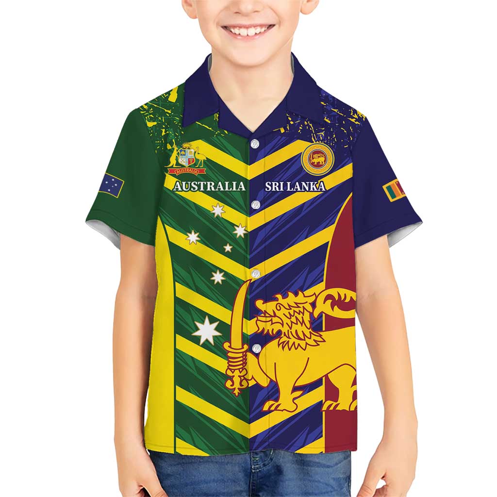 Custom Sri Lanka And Australia Cricket Kid Hawaiian Shirt 2025 The Lions Baggy Greens Together - Wonder Print Shop