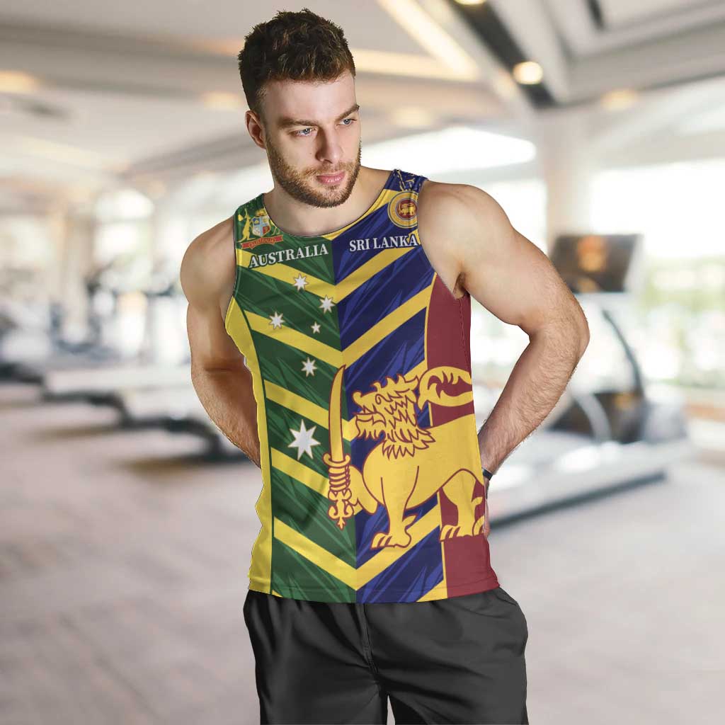 Custom Sri Lanka And Australia Cricket Men Tank Top 2025 The Lions Baggy Greens Together - Wonder Print Shop