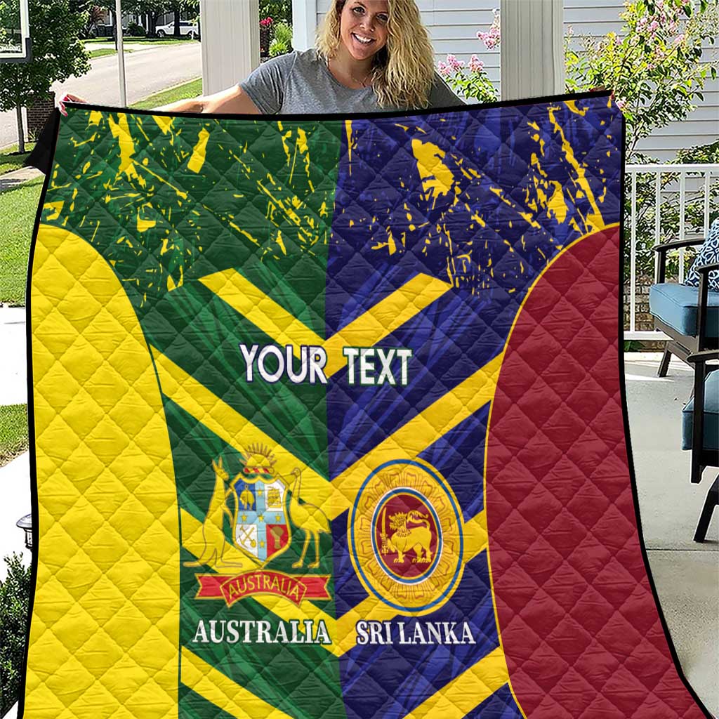 Custom Sri Lanka And Australia Cricket Quilt 2025 The Lions Baggy Greens Together