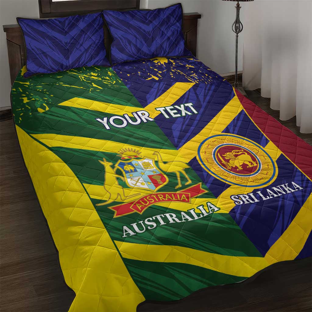 Custom Sri Lanka And Australia Cricket Quilt Bed Set 2025 The Lions Baggy Greens Together