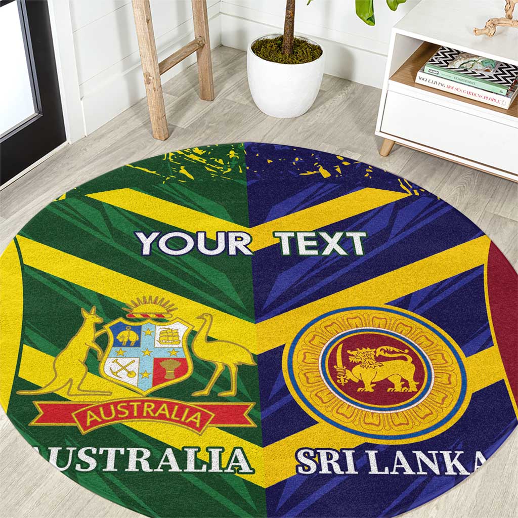 Custom Sri Lanka And Australia Cricket Round Carpet 2025 The Lions Baggy Greens Together